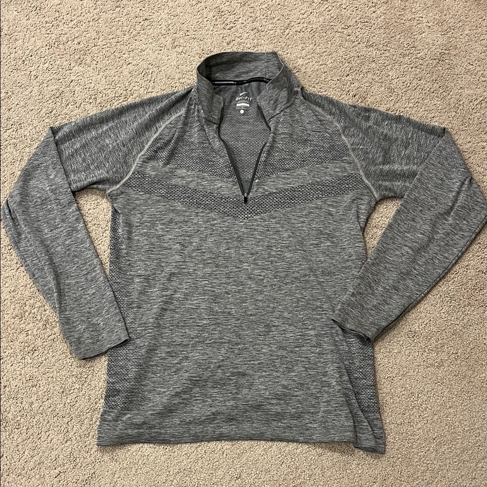 Nike Dri-FIT Gray Quarter-Zip Pullover
